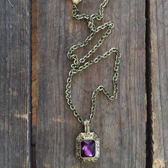 1928 Jewelry Gold-Tone Green Cross Necklace Adjustable Pendant Necklace 16